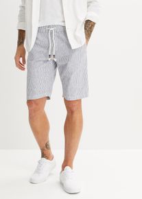 Bermudashorts i linmiks Regular Fit, blå, størrelse 52, bonprix