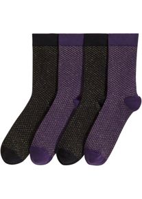 Sokker med glittergarn og økologisk bomull (4-pack), svart, størrelse 39-42, bonprix