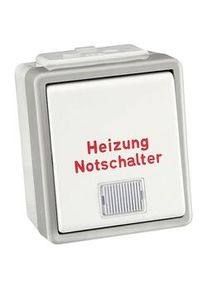 Siemens Heizung-Notschalter Aufputz - Serie Delta - 1-polig - mit Kontrolllampe - IP 44 - grau - 5TA4741