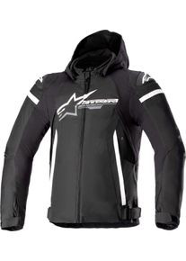 Alpinestars Zaca, textile jacket waterproof , color: Black/White , size: L
