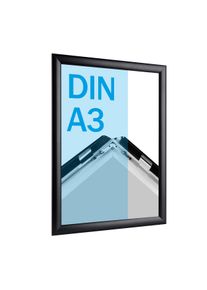 Cadre clic-clac A3 standard noir | 25 mm | En onglet, aluminium