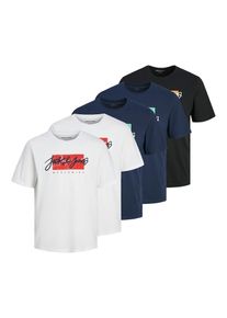 Jack & Jones JACK & JONES T-Shirt 'JJTiley JJNolan' Herren blau, schwarz, weiß Größe XL Logoprint