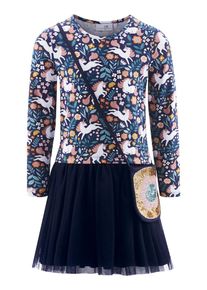 happy girls Jurk navy / goud / poederroze / wit 104-110