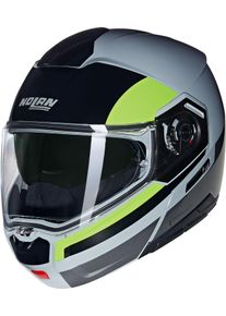 Nolan N90-3 Roboto 346, flip up helmet , color: Grey/Black/Neon-Yellow , size: S