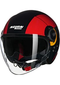 Nolan N21 Visor Bicromo 350, casque ouvert , couleur: Noir/Rouge/Orange , taille: M