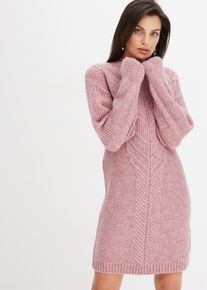 Abito in maglia con motivo geometrico a rilievo, rosa, Taglia 50/52 (L), bonprix