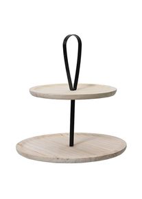 Basics - table de centre ronde en bois, avec deux étagères. ø37x32,5cm.