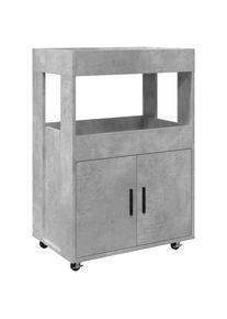 Chariot de bar gris béton 60x39,5x89 cm bois d'ingénierie vidaXL Concrete grey