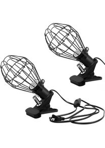 Lot de 2 supports de lampe chauffante flexibles pour reptiles, support de lampe chauffant réglable à 360 degrés avec clip pour aquarium, aquatique,