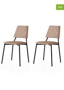 Scandinavia Concept 2-delige set: eetkamerstoelen "Lima" lichtbruin -