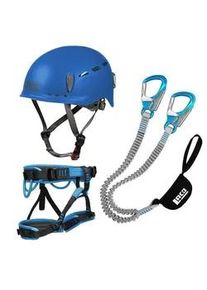 Klettersteig Komplettset LACD Pro Evo 3.0 + Start Gurt und LACD Helm blau