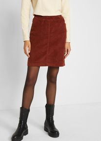 Stretch corduroy rok met een comfortabele band - bruin - maat 42 - corduroy - bonprix