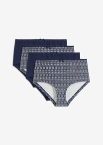 Maxi hipster met biologisch katoen (set van 4) - blauw - maat 52/54 (XXL) - met katoen - bonprix