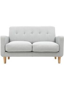 Miliboo Design-Sofa skandinavisch hellgrauer Stoff 2-Sitzer LUNA