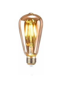 Ampoule à Filament ST64 Marron Rétro Lampe Tungstène 4W Transparent-2700K Blanc Chaud - Forehill