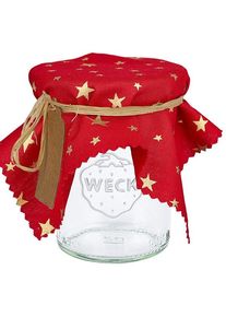 Stoffen lapje voor deksel rood 12cm hoekig