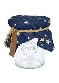 Stoffen lapje voor deksel blauw 15cm hoekig