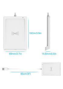 Contact + NFC lecteur de carte à puce 2-en-1 carte d'identité IC carte bancaire déclaration de revenus lecteur de carte à puce