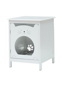 Lunsy - Maison pour chat, bac à litière, armoire pour chat pour bacs à litière et petits chats, toilettes pour chat avec porte ouverte, table