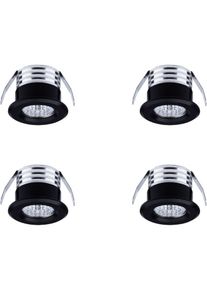 Lot de 4 mini spots LED encastrables, 3 W, blanc chaud noir