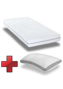 Supportho Premium ergonomik soğuk sünger yatak 100 x 200 cm, yükseklik 18 cm, sertlik seviyesi H2/H3 + Supportho jel etkili konforlu uyku yastığı 4...