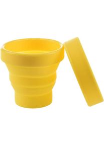 Tasse en Silicone Pliable Gobelets de Voyage Pliables avec Couvercle Hermétique Coupe de Voyage Légère 170ml Jaune