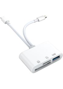 Interface OTG 2-en-1 pour téléphone portable Apple Android Applicable au HUB de station d'accueil de lecteur de carte SD/TF/USB2.0