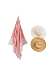 VISIODIRECT - Serviette de plage, Fouta absorbante nid d'abeille coton 100 x 200 cm, 100% coton, coloris rose