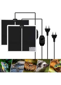 LAOA 2PCS Mat Tapis Température Adjustable Chauffage Chauffant avec Réglage de la Température Tapis Chauffant pour Reptiles