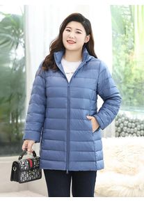 Plus Size Down Jackets 5xl 6xl Women Fat Autumn Winter X-long Ultra Lightweight Packable Hat Detachable Down Coats Female Coats