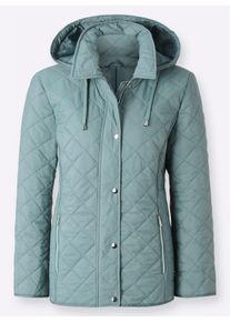 Dames Winterjas met knoop-/lussluiting in jade ,maat 18, WITT, 100% Polyamide
