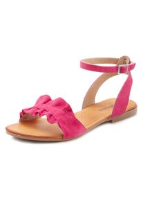 Lascana Dames sandalen in pink ,maat 35, Witt, 100% Leer