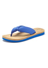 ELBSAND Dames Badslippers in blauw ,maat 35, Witt, 100% Textiel