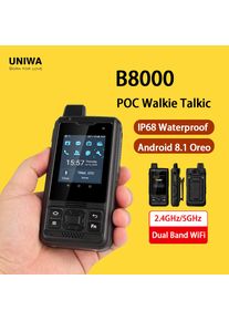 UNIWA B8000 Zello Walkie Talkie POC Phone IP68 Waterproof Smartphone Android 8.1 2.4Inch 4G LTE Quad Core 4000mAh Cellphones