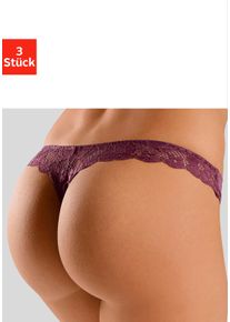 Petite Fleur Damen String in beere+creme+schwarz ,Gr&ouml;&szlig;e 36/38, Witt, 86% Polyester, 14% Elasthan