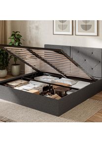 EMMA Ottoman Bed Super King - 180 x 200cm - Dark Grey