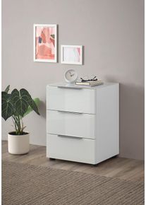 HBZ-MEBLE HBZ Nachtkonsole »Santorin Kommode mit Glas Front-Oberboden, BxHxT 45x61x40 cm«, (1 St.), Passend zu Polster und vorallem Boxspringbetten, 3 Schubkästen