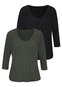 Lascana T-shirt Femme vert, noir taille XL