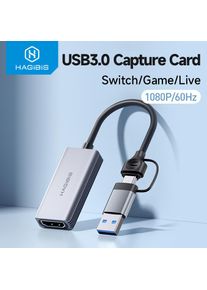 Hagibis USB 3.0 Video Capture Card HDMI-compatible to USB/Type-c Game Grabber Record ms2130 for Switch Xbox PS4/5 Live Broadcast