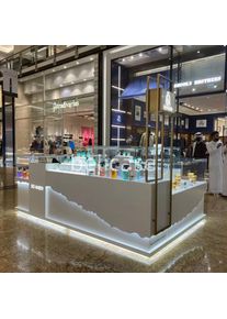 Custom, Design Perfume Store Showcase with Led Light Shopping Mall Perfume Kiosk Display Perfume Store Furniture