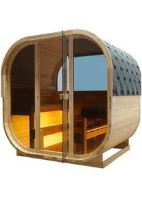 Sanotechnik Sauna , Fichtefarben , Holz , Fichte , 180x210x210 cm , Fsc , Freizeit & Co, Wellness & Gesundheit, Sauna