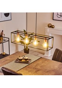 hofstein Flambeau Hanglamp Zwart, 4-lichts