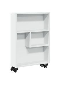 vidaXL - Chariot de rangement étroit blanc 48x13x68 cm bois d'ingénierie Blanc