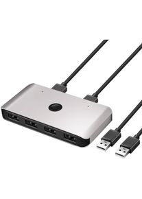 Commutateur KVM pour commerce électronique, 4 ports USB 3.0, Hub partagé, commutateur de partage d'ordinateur