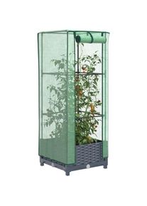 Jardinière surélevée avec housse aspect rotin 40x40x123 cm vidaXL 389181