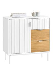 sobuy FSB91-WN Meuble Chaussures, Meuble Entrée, Commode, Armoire de Rangement, Buffet Multifonctionnel pour Entrée, Salon et Cuisine, Meuble de Rangement