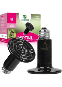 Dolaso - Chauffage Céramique lampe, 50W 2 Packs Ampoules Pour Reptiles, Chauffage Céramique Pour Amphibiens, Couveuse Pour Animaux De Compagnie,