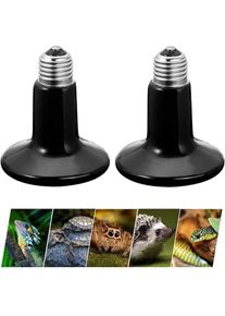 Dolaso - Lampes Chauffantes 2PCS Lampe Reptiles Lampe Tortue Terrestre Chauffante E27 Animaux Ampoule Infrarouge Chauffage en Céramique pour Reptiles