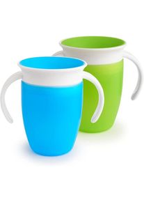 Ikodm - Lot de 2 Tasses d'Apprentissage Miracle 360 - Rose/Violette - Un gobelet bleu, un gobelet vert