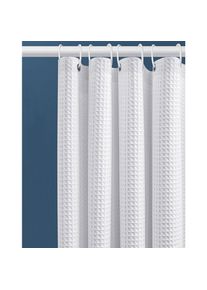 Cyslmuk - 80x180CM Rideau de Douche Gaufre avec Anneaux en Métal Rideau de Douche Baignoire Anti Moisissure Tissu Rideau Salle de Bain Robuste pour